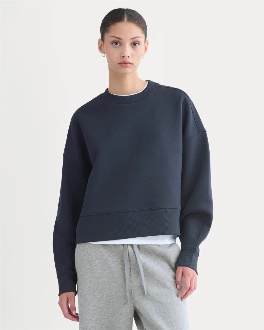 Everlane Luxe Fleece Sweatshirt Navy Blue Size XL NWOT